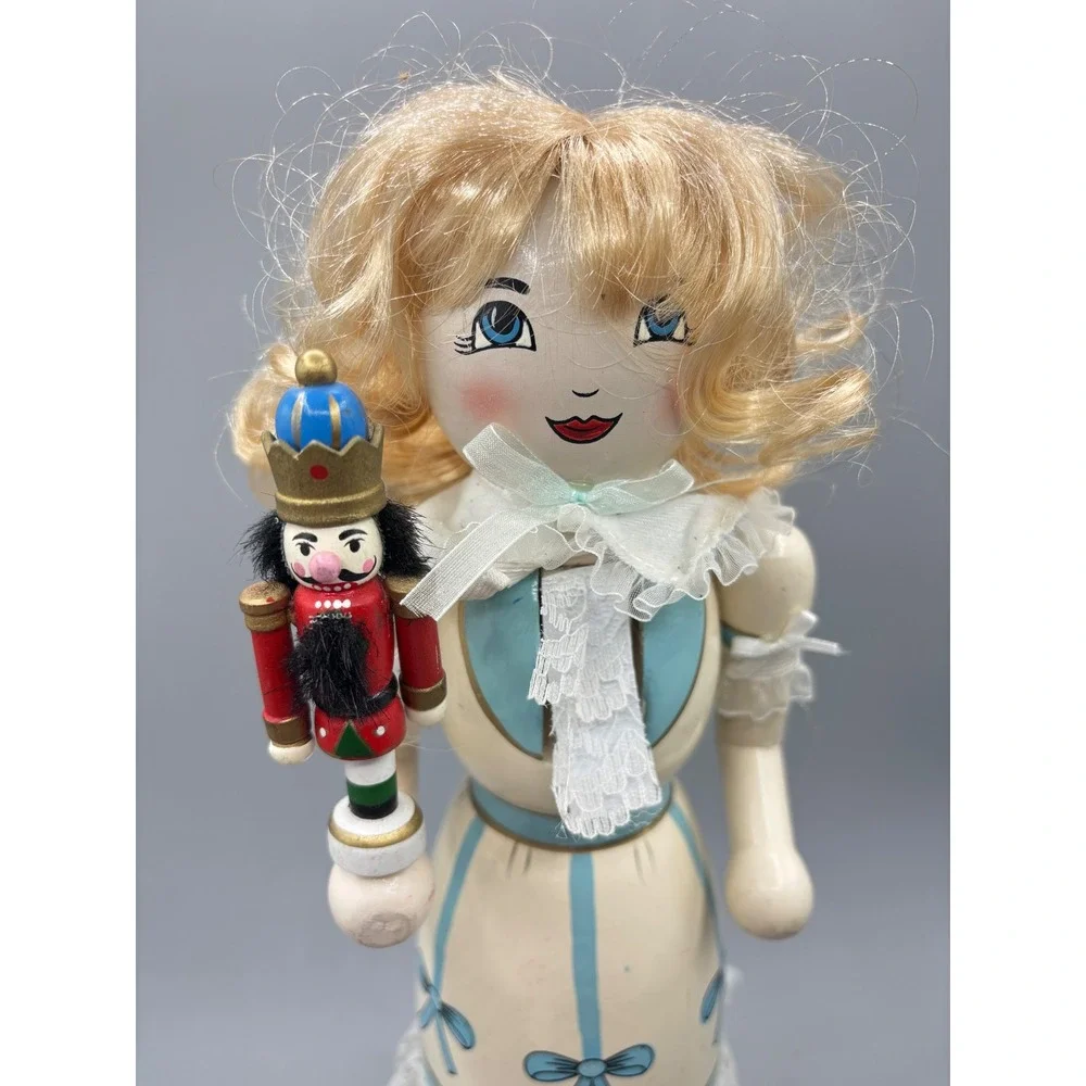 Santas Workshop Clara Wooden Nutcracker Holding Mini Soldier 14.5